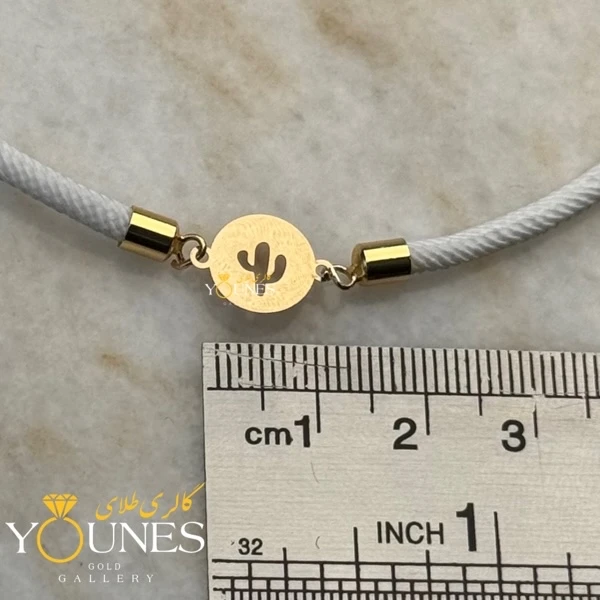 دستبند کاکتوس دایره ای طلا لیزری